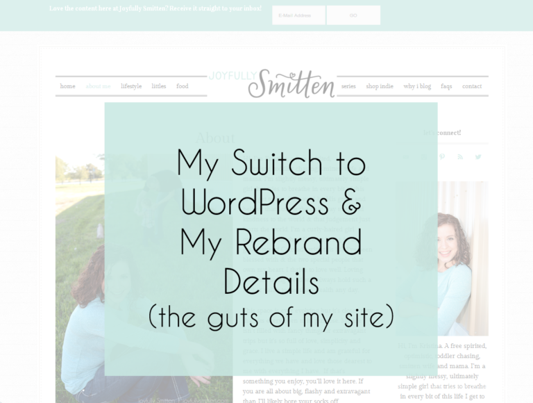 My Switch to WordPress & My Rebrand Details (the guts of my site)