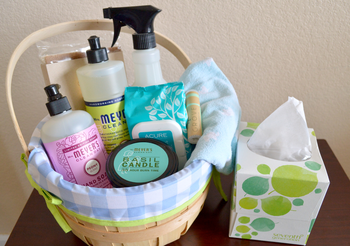 Nesting Gift Basket for Expecting Mothers! A super sweet gesture filled with items for nesting, for her hospital bag and just to make her feel special.